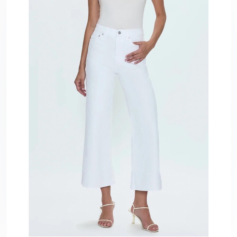 NWT PISTOLA Lana Crop Cuffed High Rise Jeans in Vivid White